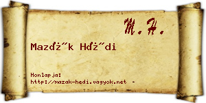 Mazák Hédi névjegykártya